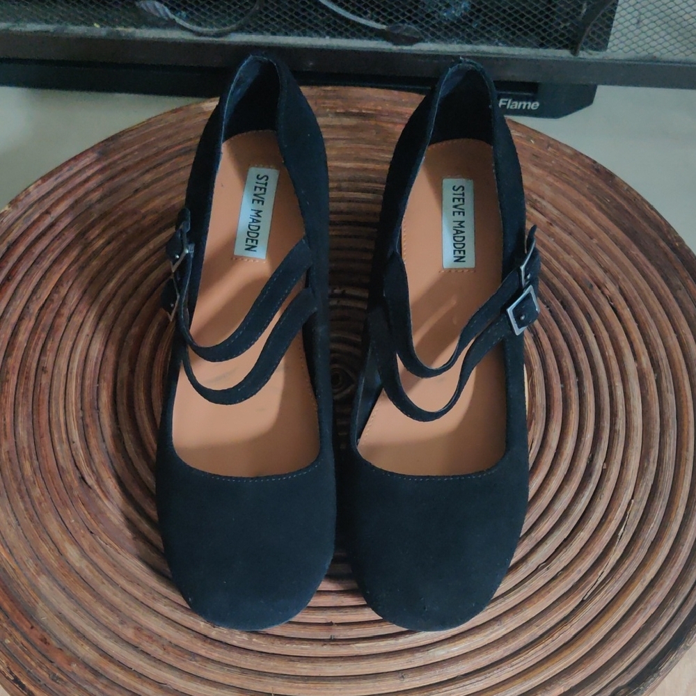 Steve Madden Hatalie Black Double Buckle Heels Size 10M